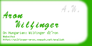 aron wilfinger business card